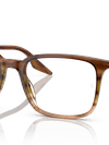 Ray-Ban Eyeglasses Unisex Rb5421 Optics Prescription - Striped Brown & Green Frame Clear Lenses 53-19 Polarized