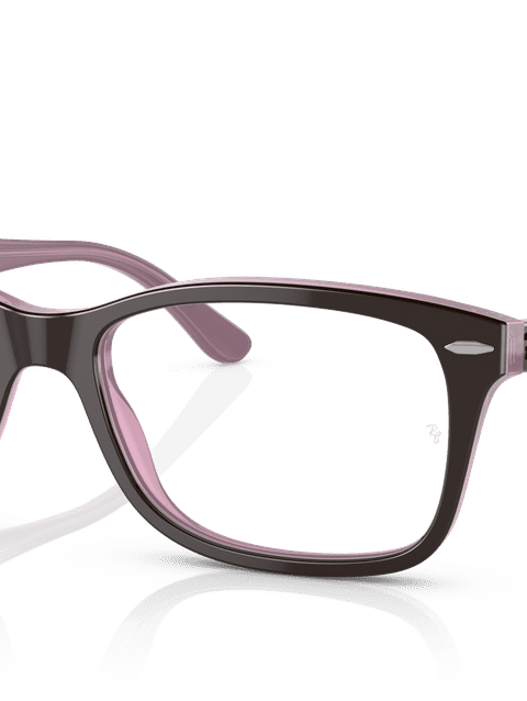 Ray-Ban Eyeglasses Unisex Rb5428 Optics Prescription - Brown On Pink Frame Clear Lenses 50-17 Polarized