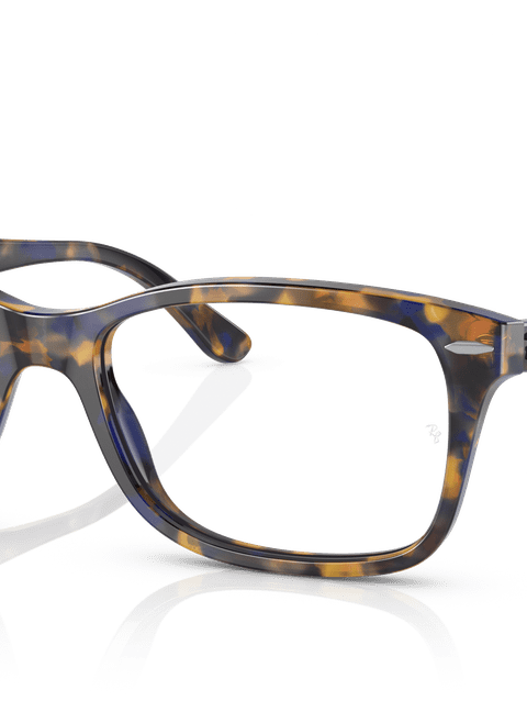 Ray-Ban Eyeglasses Unisex Rb5428 Optics Prescription - Yellow & Blue Havana Frame Clear Lenses 50-17 Polarized