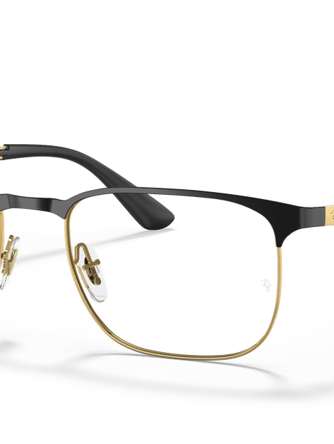 Ray-Ban Eyeglasses Unisex Rb6363 Optics Prescription - Gold Frame Clear Lenses 54-18 Polarized