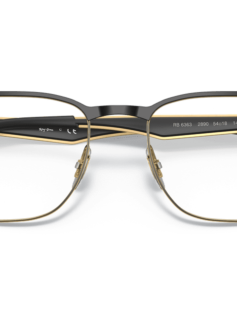 Ray-Ban Eyeglasses Unisex Rb6363 Optics Prescription - Gold Frame Clear Lenses 54-18 Polarized