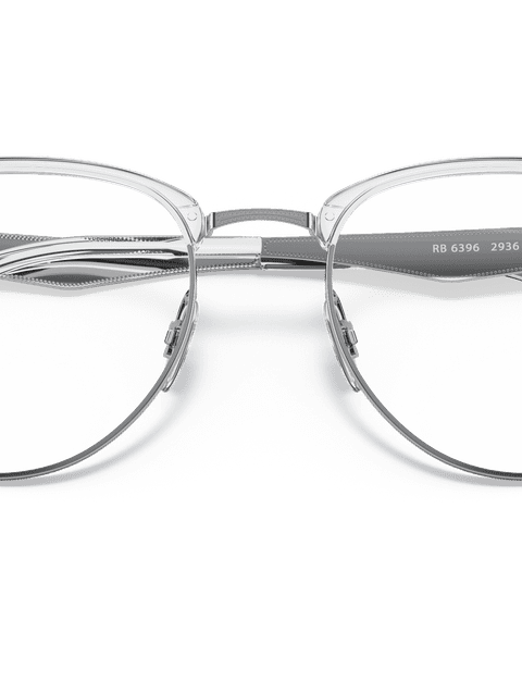 Ray-Ban Eyeglasses Unisex Rb6396 Optics Prescription - Silver Frame Clear Lenses 51-19 Polarized