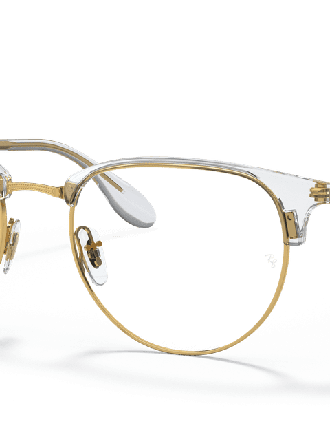 Ray-Ban Eyeglasses Unisex Rb6396 Optics Prescription - Brushed Gold Frame Clear Lenses 51-19