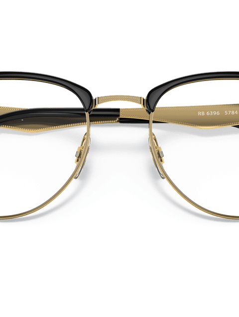 Ray-Ban Eyeglasses Unisex Rb6396 Optics Prescription - Gold Frame Clear Lenses 51-19 Polarized