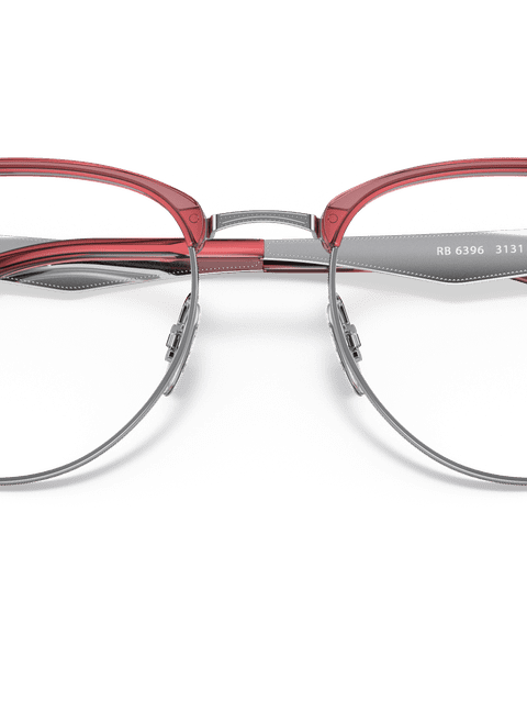 Ray-Ban Eyeglasses Unisex Rb6396 Optics Prescription - Silver Frame Clear Lenses 51-19 Polarized