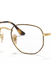 Ray-Ban Eyeglasses Unisex Hexagonal Optics Prescription - Gold Frame Clear Lenses 54-21