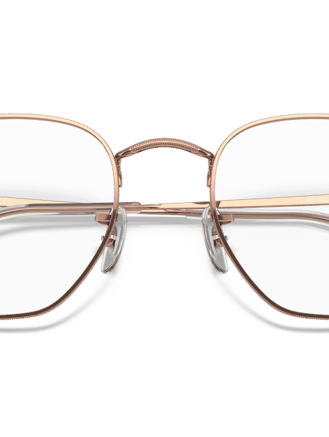 Ray-Ban Eyeglasses Unisex Hexagonal Optics Prescription - Shiny Rose Gold Frame Clear Lenses 48-21