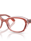 Ray-Ban Eyeglasses Children Rb1636 Optics Kids Prescription - Striped Pink On Transparent Pink Frame Clear Lenses 46-17 Polarized