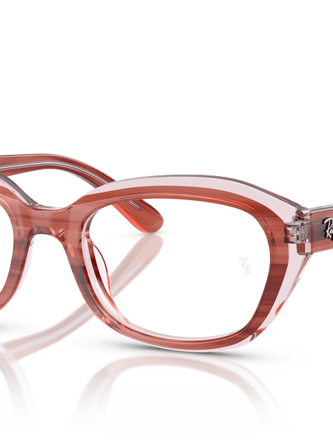 Ray-Ban Eyeglasses Children Rb1636 Optics Kids Prescription - Striped Pink On Transparent Pink Frame Clear Lenses 46-17 Polarized