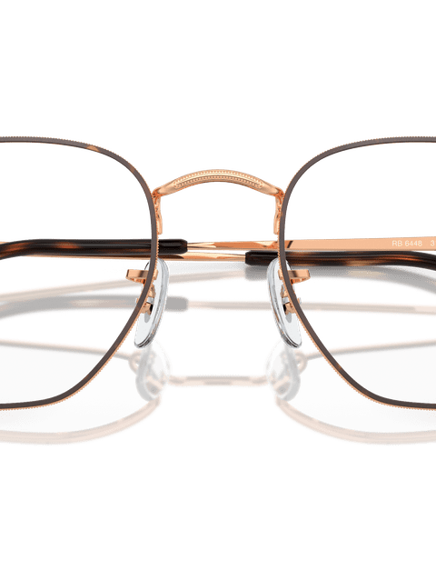 Ray-Ban Eyeglasses Unisex Hexagonal Optics Prescription - Havana On Rose Gold Frame Clear Lenses 48-21 Polarized