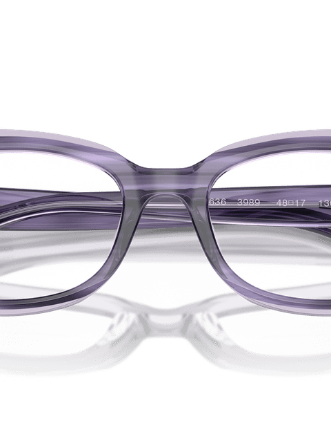 Ray-Ban Eyeglasses Children Rb1636 Optics Kids Prescription - Striped Violet On Transparent Violet Frame Clear Lenses 46-17 Polarized