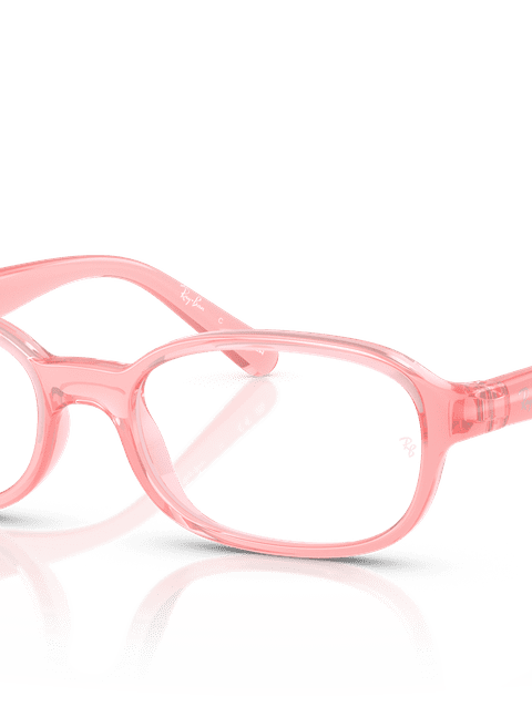 Ray-Ban Eyeglasses Children Rb1904 Optics Kids Bio-based Prescription - Transparent Light Pink Frame Clear Lenses 44-15 Polarized