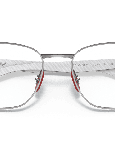 Ray-Ban Eyeglasses Unisex Rb6480m Scuderia Ferrari Collection - Grey Frame Clear Lenses 52-18