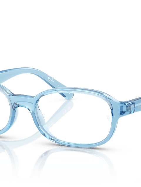 Ray-Ban Eyeglasses Children Rb1904 Optics Kids Bio-based Prescription - Transparent Blue Frame Clear Lenses 44-15 Polarized