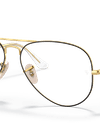 Ray-Ban Eyeglasses Unisex Aviator Optics Prescription - Gold Frame Clear Lenses 55-14 Polarized