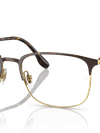 Ray-Ban Eyeglasses Man Rb6494 Optics Prescription - Gold Frame Clear Lenses 56-18 Polarized