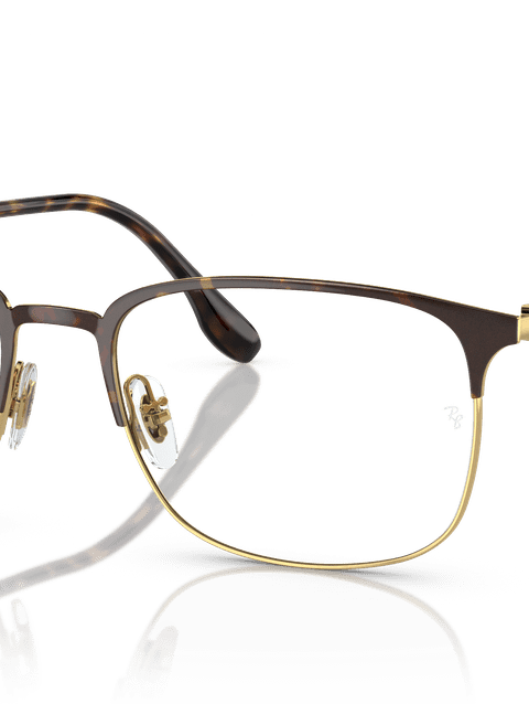 Ray-Ban Eyeglasses Man Rb6494 Optics Prescription - Gold Frame Clear Lenses 56-18 Polarized