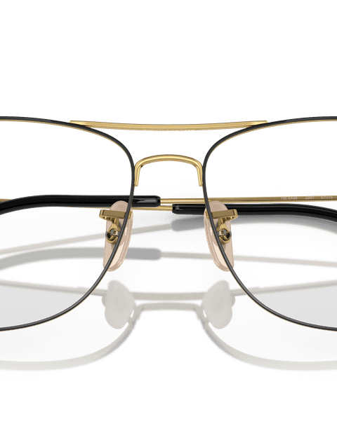 Ray-Ban Eyeglasses Unisex Rb6498 Optics Prescription - Gold Frame Clear Lenses 55-15 Polarized