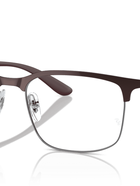 Ray-Ban Eyeglasses Unisex Rb6518 Optics Prescription - Sand Dark Violet Frame Clear Lenses 57-19 Polarized