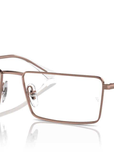 Ray-Ban Eyeglasses Unisex Emy Optics Prescription - Copper Frame Clear Lenses 56-17 Polarized