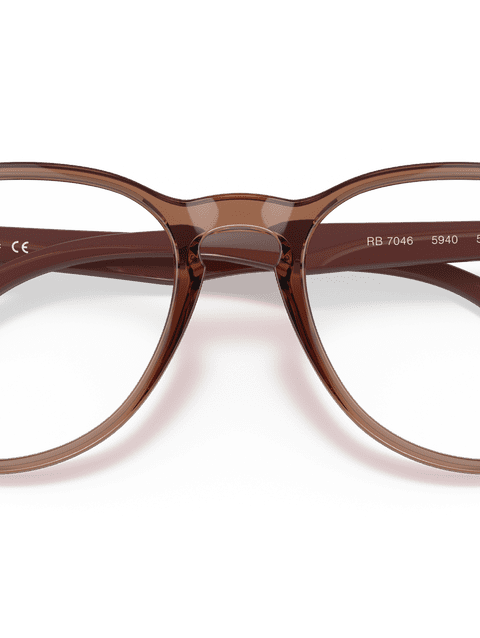 Ray-Ban Eyeglasses Woman Erika Optics Prescription - Light Brown Frame Clear Lenses 51-18 Polarized