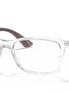 Ray-Ban Eyeglasses Unisex Rb7047 Optics Prescription - Transparent Grey Frame Clear Lenses 54-17 Polarized