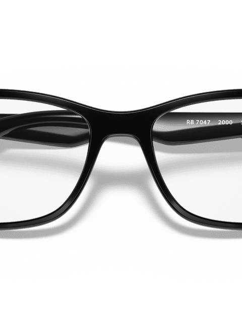 Ray-Ban Eyeglasses Unisex Rb7047 Optics Prescription - Black Frame Clear Lenses 54-17 Polarized