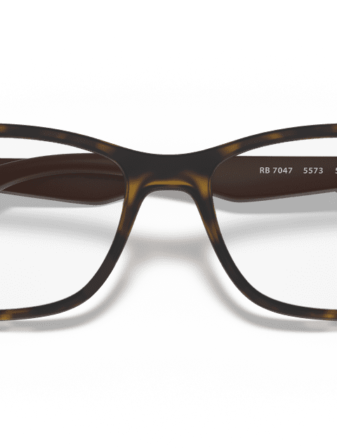 Ray-Ban Eyeglasses Unisex Rb7047 Optics Prescription - Dark Brown Frame Clear Lenses 54-17 Polarized