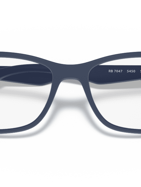 Ray-Ban Eyeglasses Unisex Rb7047 Optics Prescription - Blue Frame Clear Lenses 54-17 Polarized