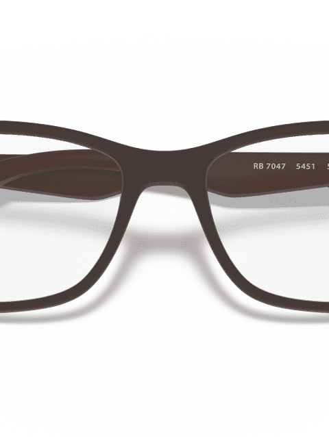 Ray-Ban Eyeglasses Unisex Rb7047 Optics Prescription - Brown Frame Clear Lenses 54-17 Polarized