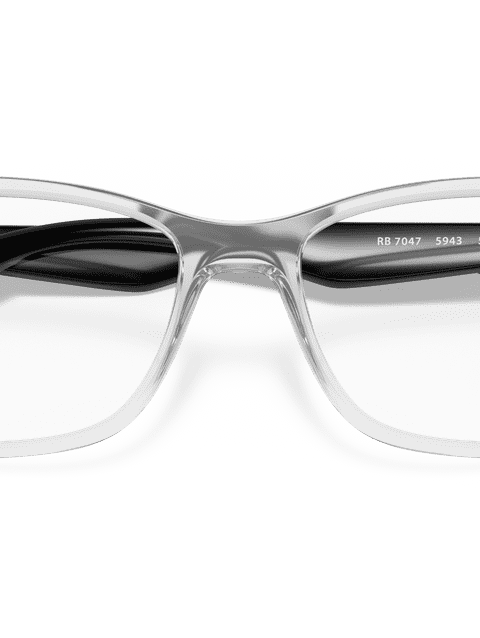 Ray-Ban Eyeglasses Unisex Rb7047 Optics Prescription - Black Frame Clear Lenses 56-17 Polarized