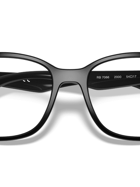 Ray-Ban Eyeglasses Unisex Rb7066 Optics Prescription - Black Frame Clear Lenses 54-17 Polarized