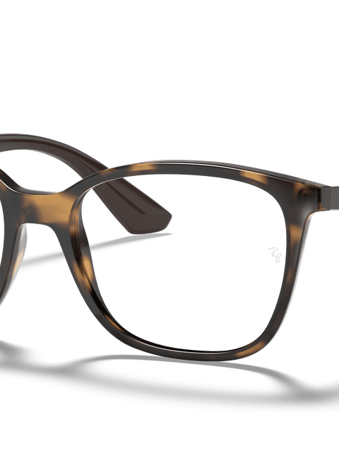 Ray-Ban Eyeglasses Unisex Rb7066 Optics Prescription - Dark Brown Frame Clear Lenses 54-17 Polarized