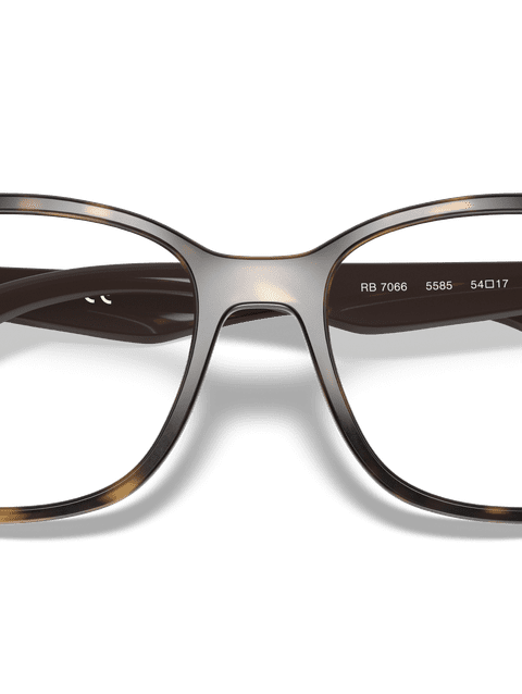 Ray-Ban Eyeglasses Unisex Rb7066 Optics Prescription - Dark Brown Frame Clear Lenses 54-17 Polarized