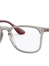 Ray-Ban Eyeglasses Unisex Rb7074 Optics Prescription - Shiny Bordeaux Frame Clear Lenses 50-18