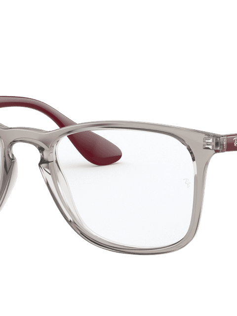 Ray-Ban Eyeglasses Unisex Rb7074 Optics Prescription - Shiny Bordeaux Frame Clear Lenses 50-18