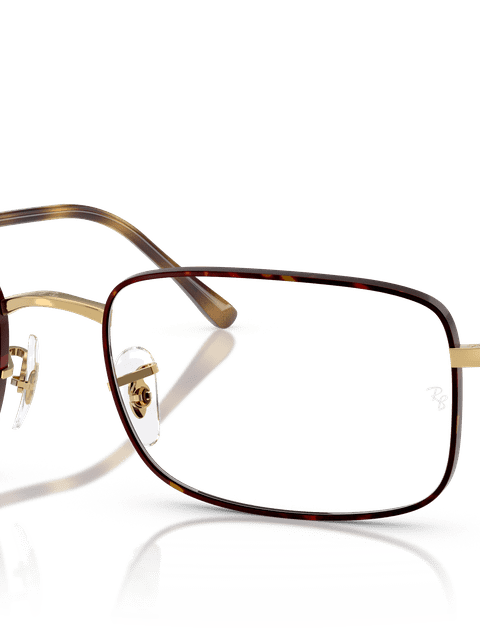 Ray-Ban Eyeglasses Unisex Rb3746v Optics Prescription - Gold Frame Clear Lenses 56-20 Polarized