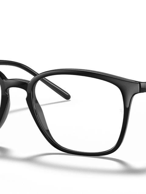 Ray-Ban Eyeglasses Unisex Rb7185 Prescription - Black Frame Clear Lenses 50-18 Polarized