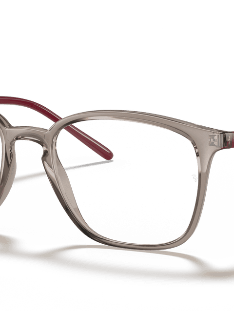 Ray-Ban Eyeglasses Unisex Rb7185 Prescription - Bordeaux Frame Clear Lenses 50-18 Polarized