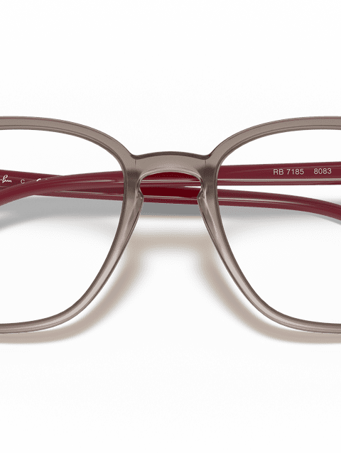 Ray-Ban Eyeglasses Unisex Rb7185 Prescription - Bordeaux Frame Clear Lenses 50-18 Polarized