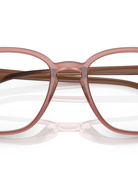 Ray-Ban Eyeglasses Unisex Rb7185 Optics Prescription - Transparent Brown Frame Clear Lenses 50-18 Polarized