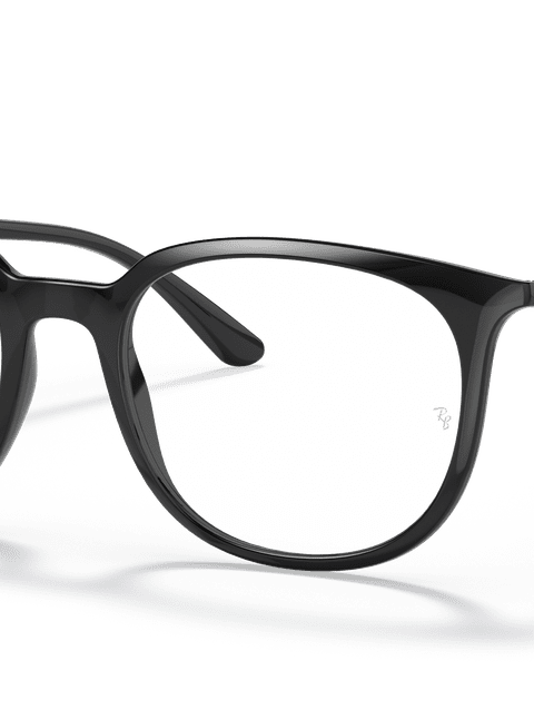 Ray-Ban Eyeglasses Unisex Rb7190 Optics Prescription - Black Frame Clear Lenses 53-19 Polarized