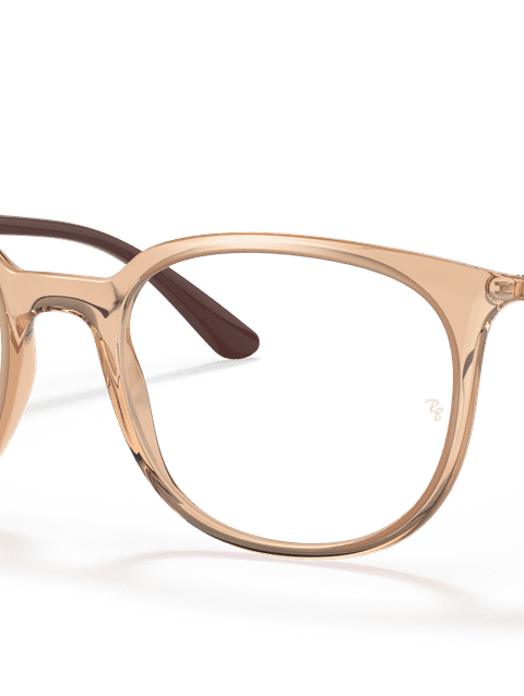 Ray-Ban Eyeglasses Unisex Rb7190 Optics Prescription - Light Brown Frame Clear Lenses 51-19 Polarized