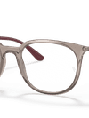 Ray-Ban Eyeglasses Unisex Rb7190 Optics Prescription - Bordeaux Frame Clear Lenses 51-19 Polarized