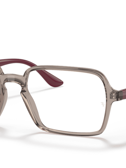 Ray-Ban Eyeglasses Unisex Rb7198 Optics Prescription - Bordeaux Frame Clear Lenses 53-17