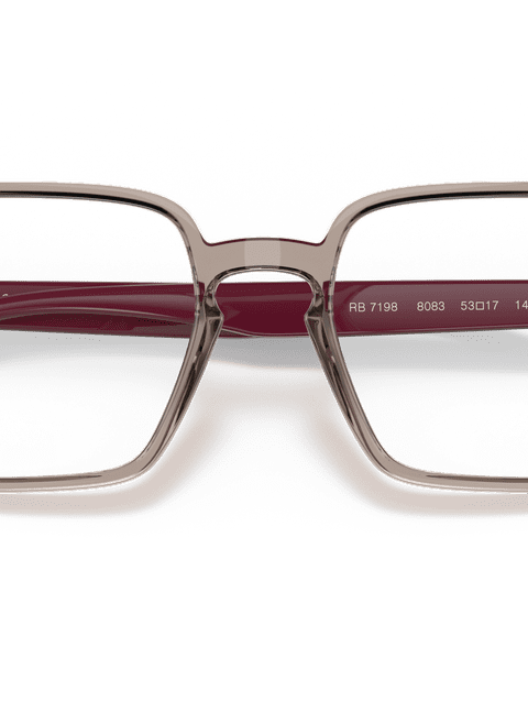 Ray-Ban Eyeglasses Unisex Rb7198 Optics Prescription - Bordeaux Frame Clear Lenses 53-17