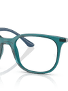 Ray-Ban Eyeglasses Unisex Rb7211 Optics Prescription - Blue Frame Clear Lenses 52-19 Polarized