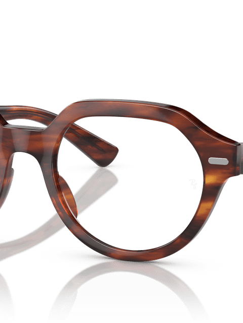 Ray-Ban Eyeglasses Unisex Gina Optics Prescription - Striped Havana Frame Clear Lenses 49-20 Polarized