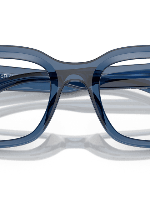 Ray-Ban Eyeglasses Unisex Chad Optics Bio-based Prescription - Transparent Dark Blue Frame Clear Lenses 52-22 Polarized