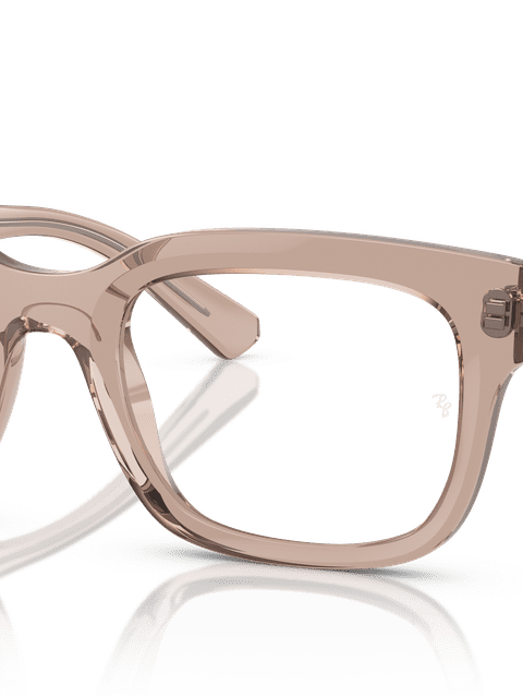 Ray-Ban Eyeglasses Unisex Chad Optics Bio-based Prescription - Transparent Light Brown Frame Clear Lenses 52-22 Polarized